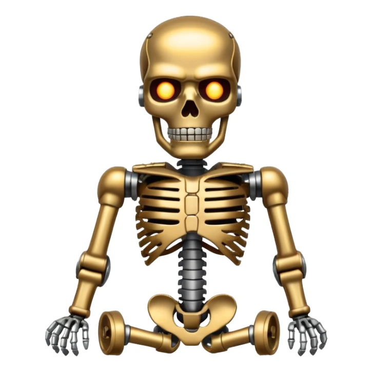 broken Terminator with metal skeleton sticker