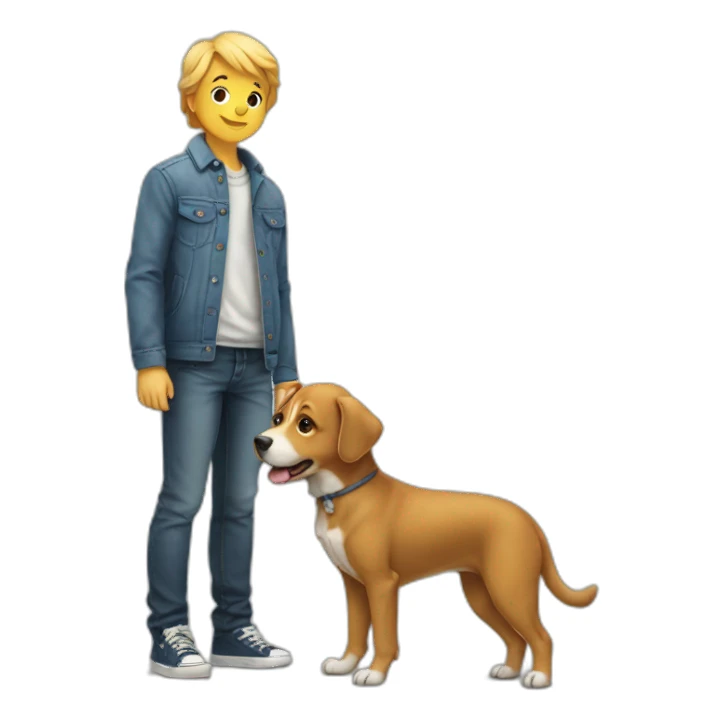 Dog standing on kid sticker