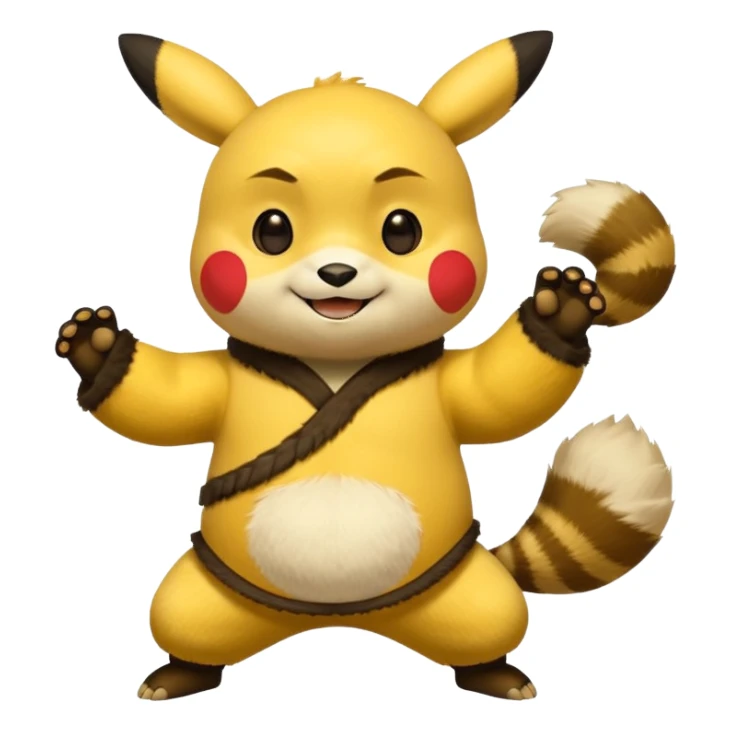Pickachu with Kung fu panda po sticker