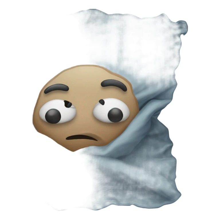 a sad blanket with stains sticker