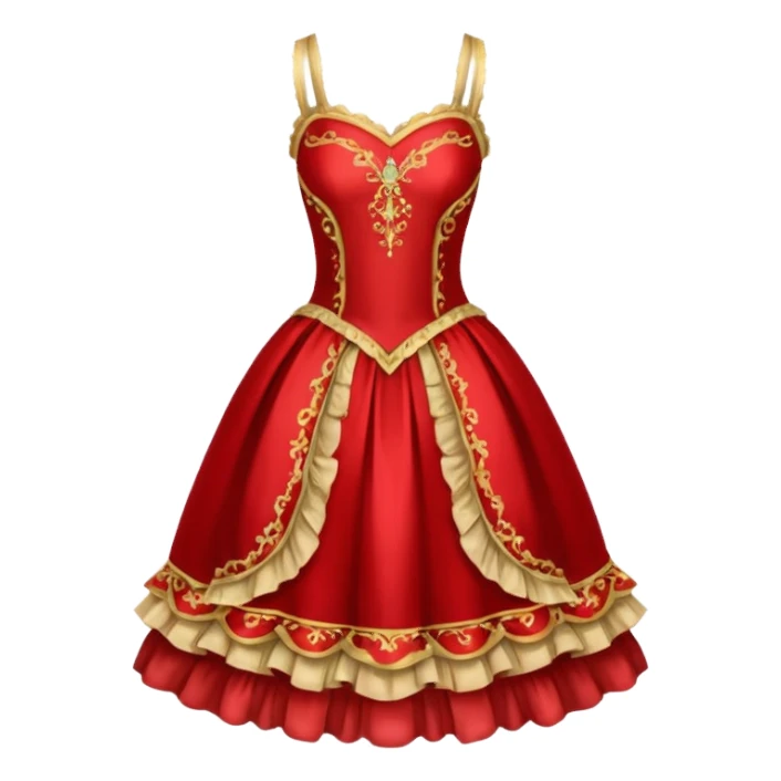 rococó vestido de ballet rojo con dorado sticker