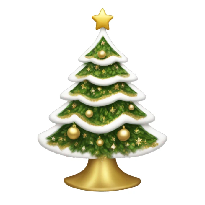 Christmas tree with white and gold decorations sticker
