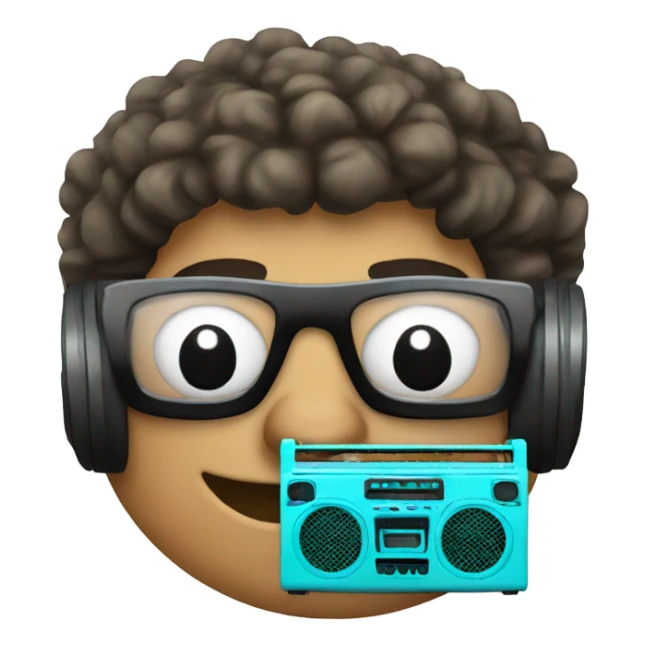 cyan boombox sticker