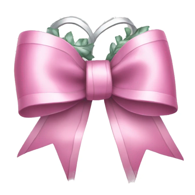 Pink silver wreath bow sticker