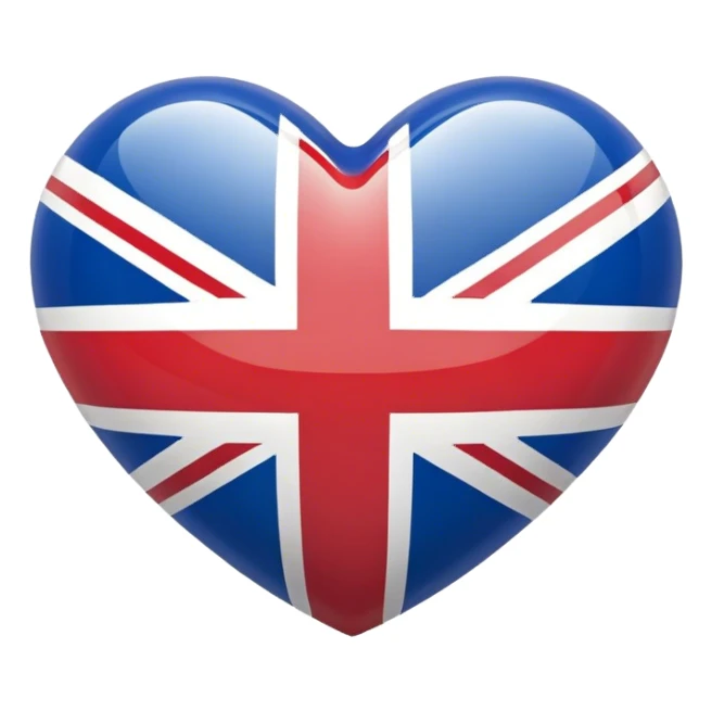 Glossy uk flag heart sticker