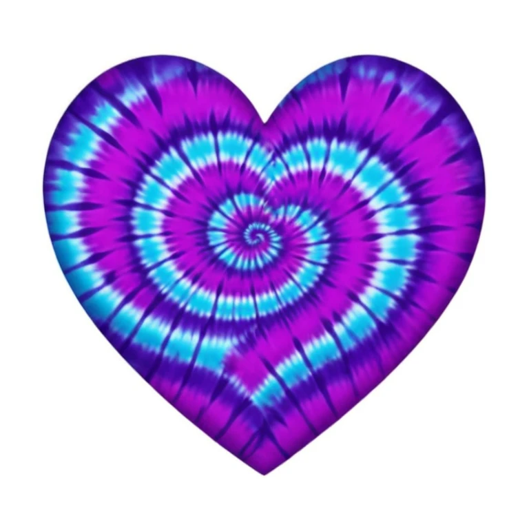 purple heart with a tie-dye pattern sticker