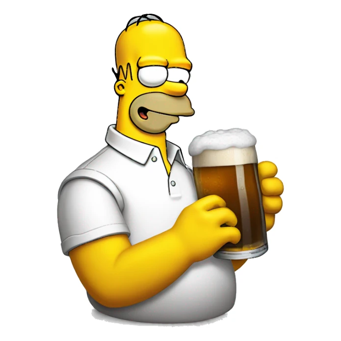 Homer simpson drink beer sticker