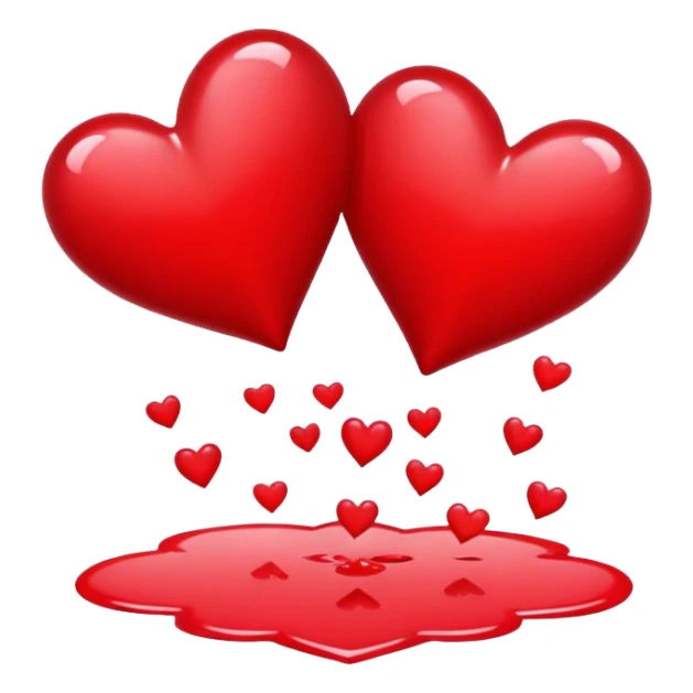 A puddle of hearts sticker