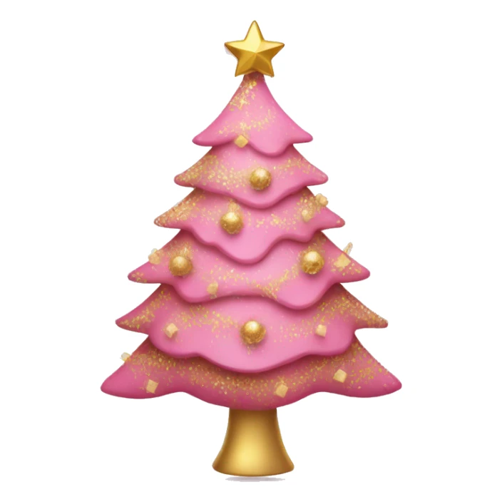 pink and gold christmas tree sticker
