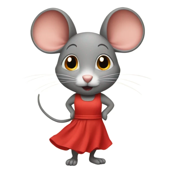 Mouse in red sun dress sticker