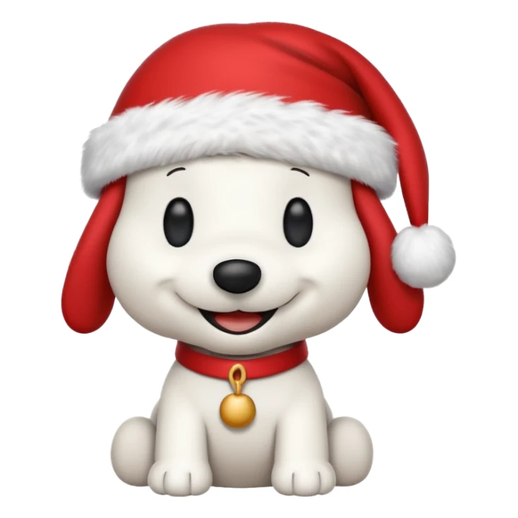 Snoopy wearing and Christmas hat sticker