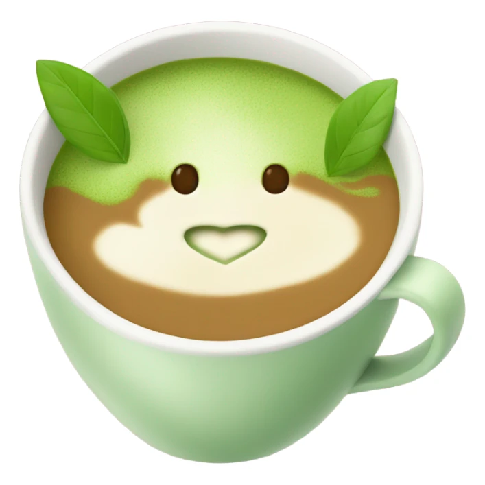 Matcha Latte Cup with a heart sticker