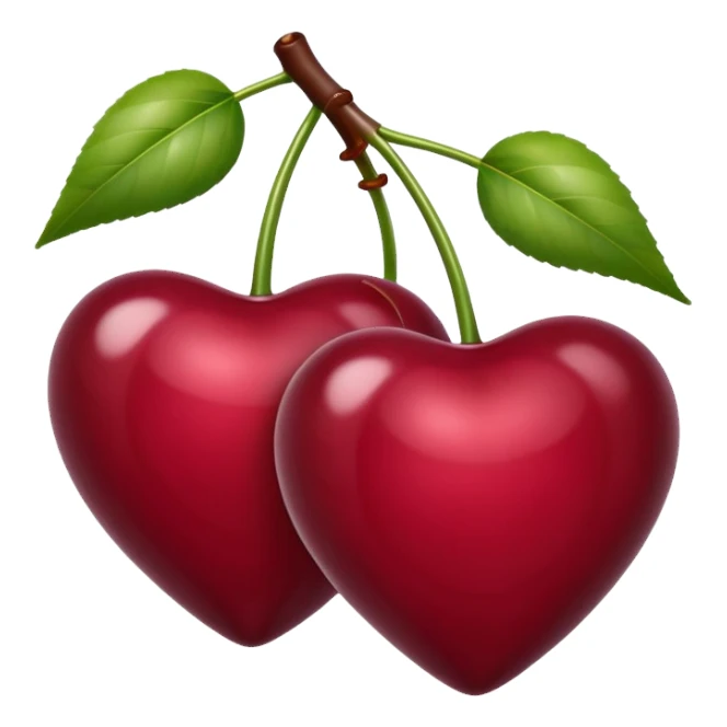 burgundy heart shaped cherries  sticker