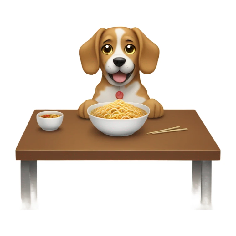 dog eating ramen sticker