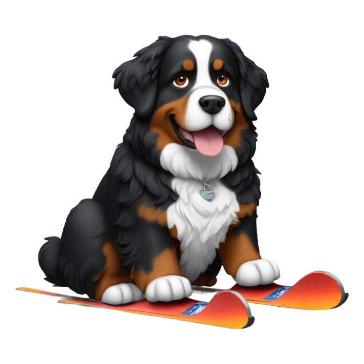 Bernese skiing on snowy mountain  sticker