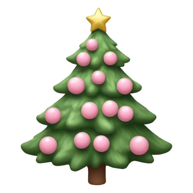 Blush pink Christmas tree sticker