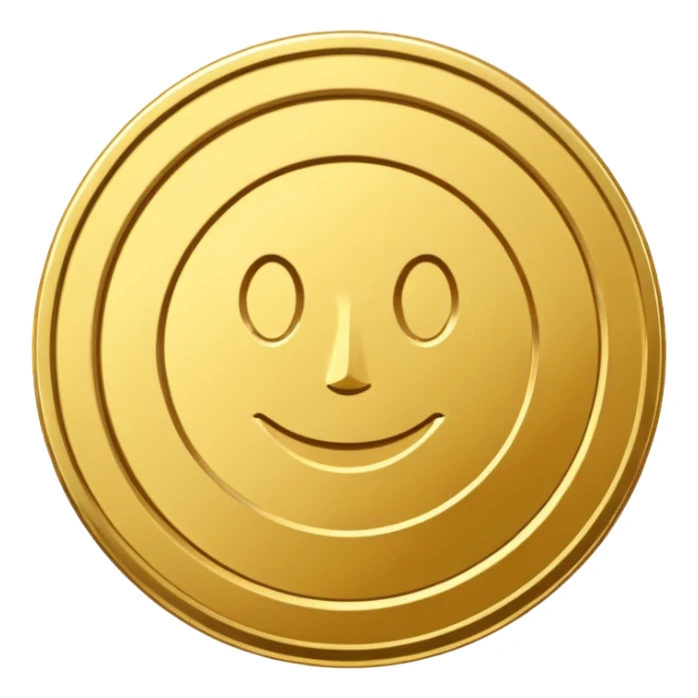 a gold coin without designs or a face sticker