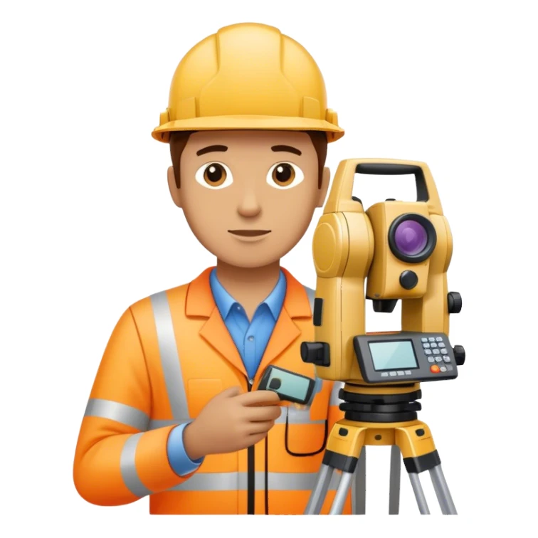 total station setup with a surveyor sticker