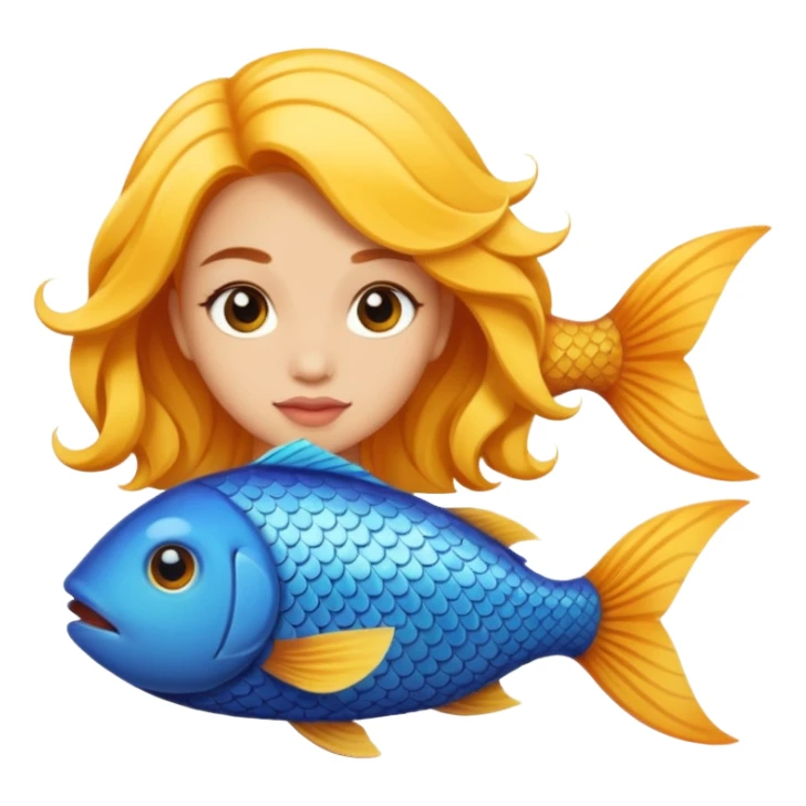 Light skinned girl as a fish sticker