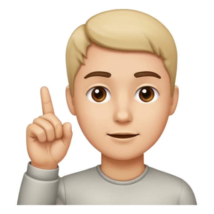 Палец указывает на щеку  sticker