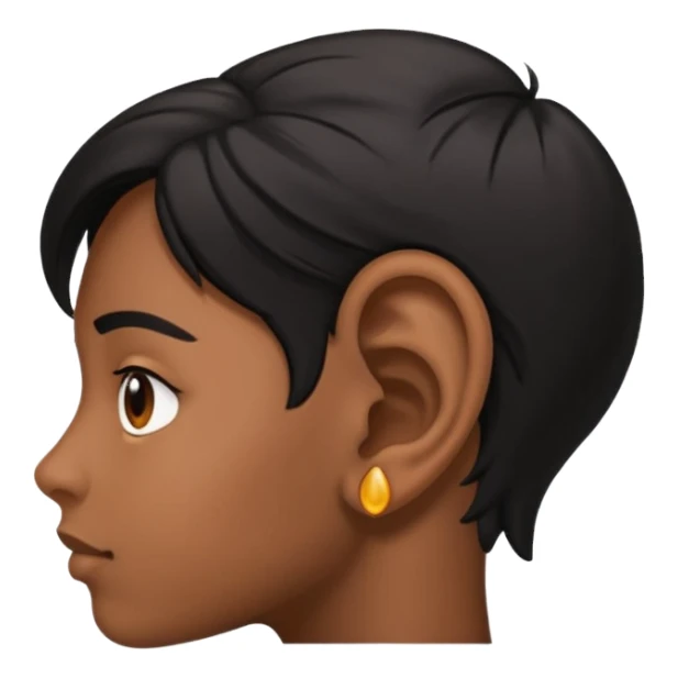 Black earbrown human ear sticker