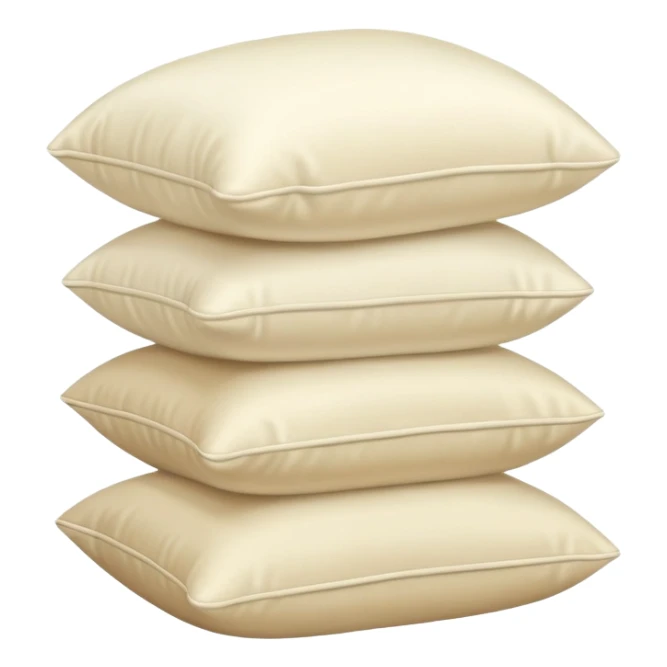 Stack of Cream colored small pillows sticker