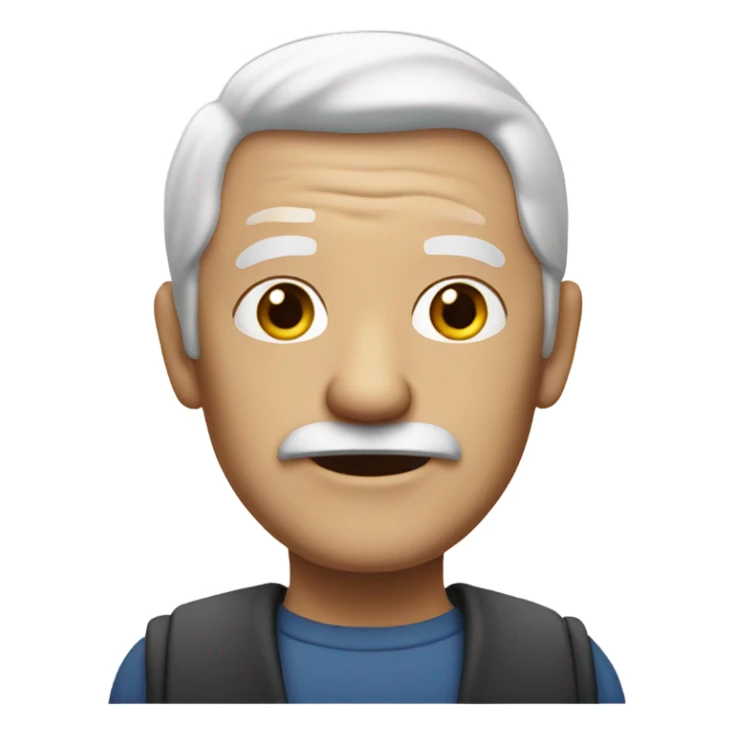 old man with white hair sticker