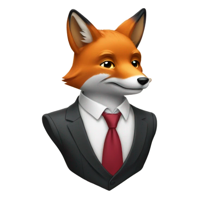 A fox wearing a tie sticker