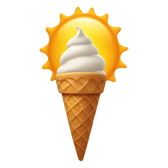 Ice cream cone and the sun sticker