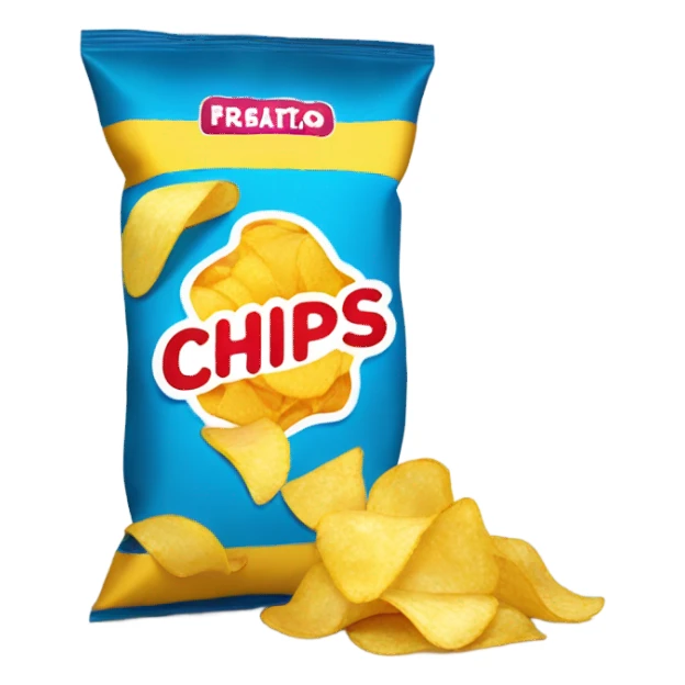 potato chips bag that says "chips" sticker
