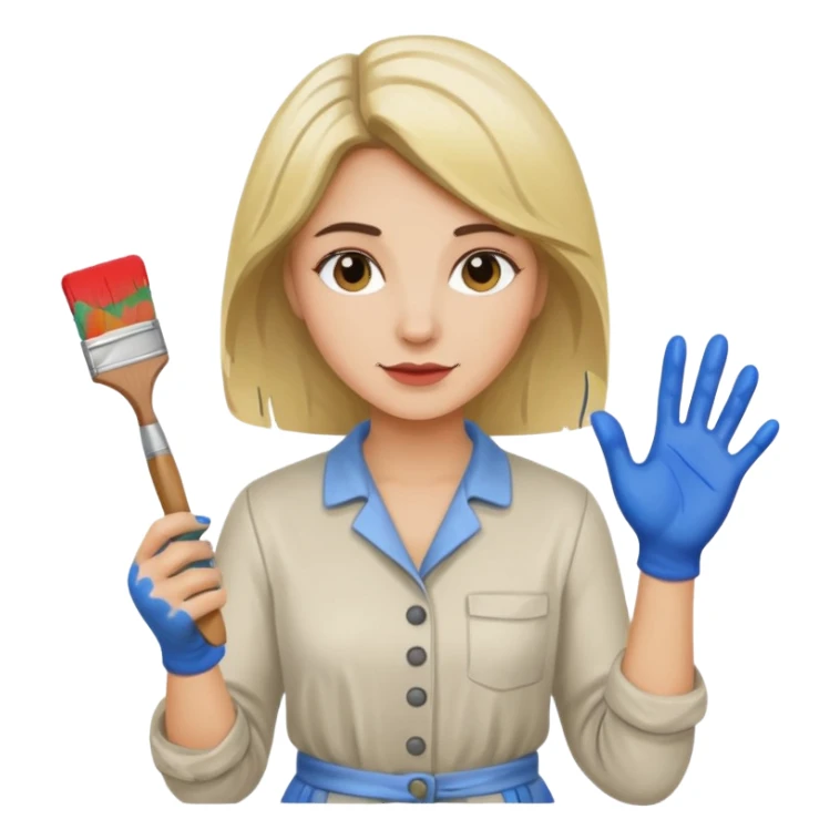 woman painter sticker