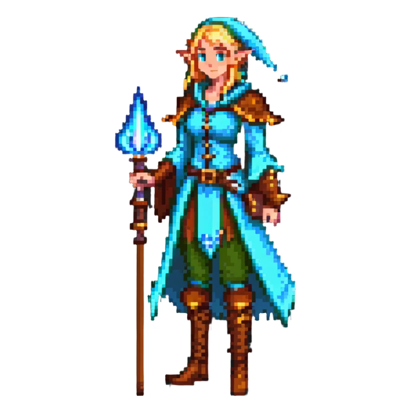 elegant female elf mage sticker