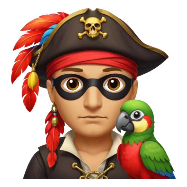 pirate and parrot sticker