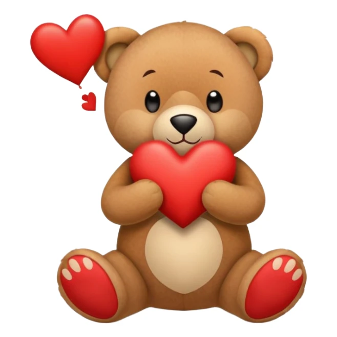 Oso con un corazón que diga te amo sticker