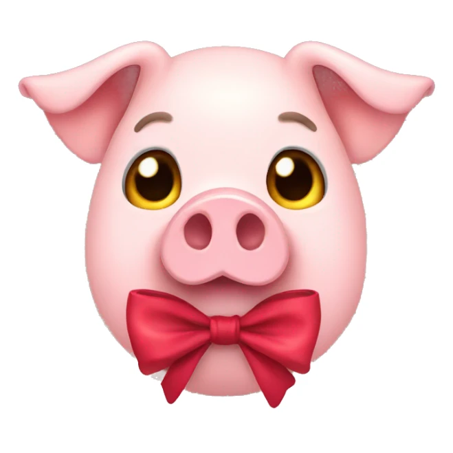 pig with a bow on  sticker