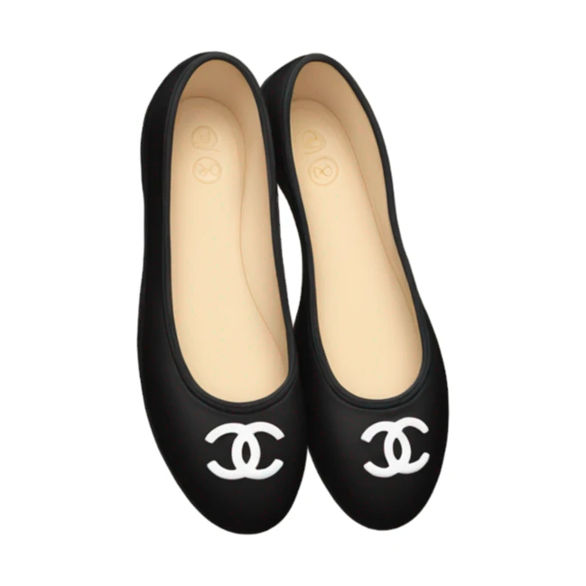 Black Chanel ballet flats sticker