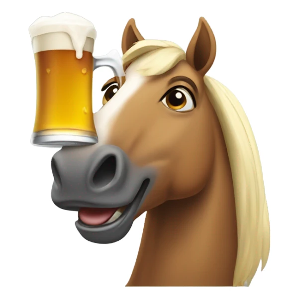 A Horse drinking beer  sticker