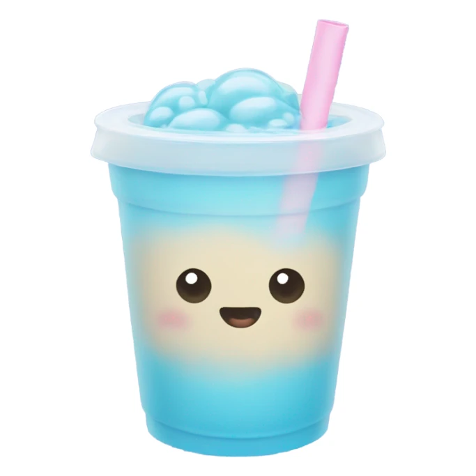 Pastel blue bubble tea sticker