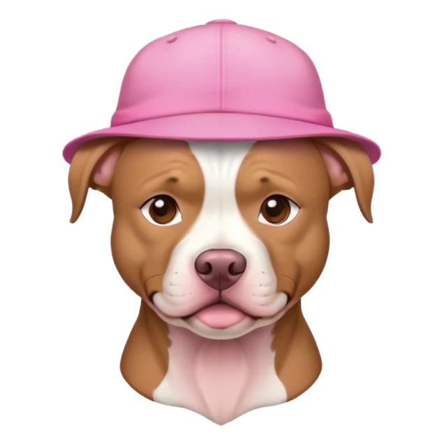 A pit bull with pink hat sticker