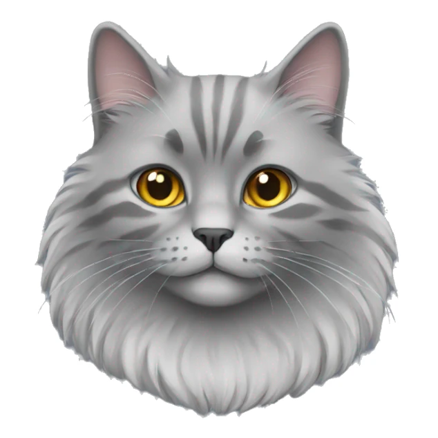 Fluffy grey cat sticker