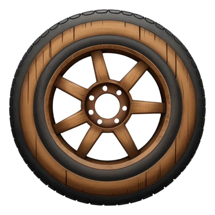 wooden tyre sticker