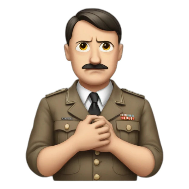 hitler making a heart with his hands sticker