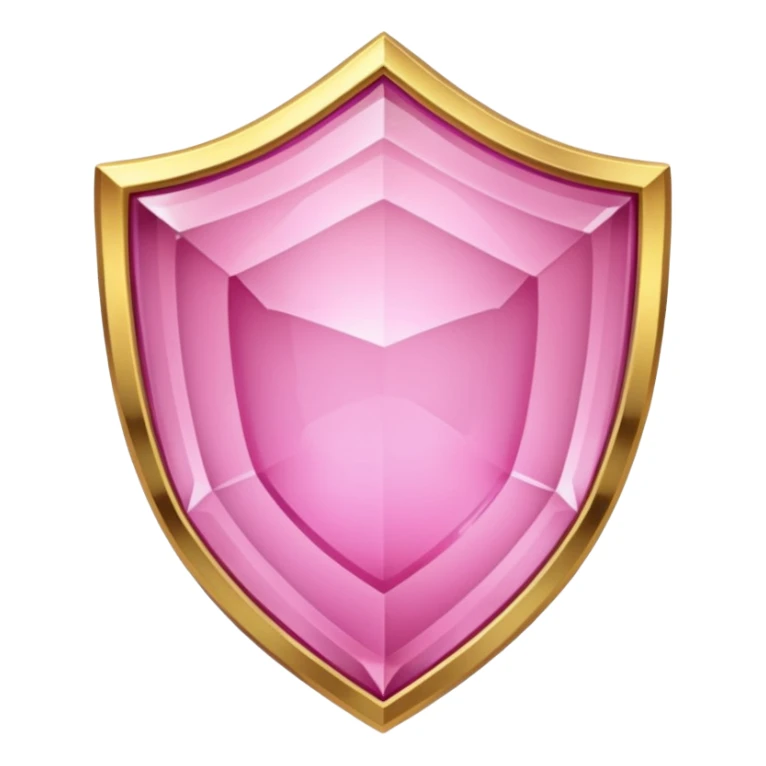 Pink crystal shield golden border sticker