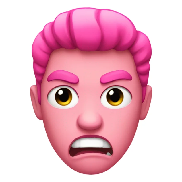 Pink angry emoji  sticker