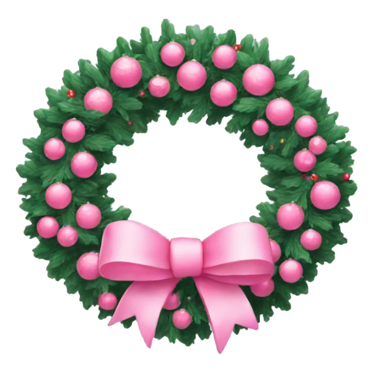 Pink Christmas wreath sticker