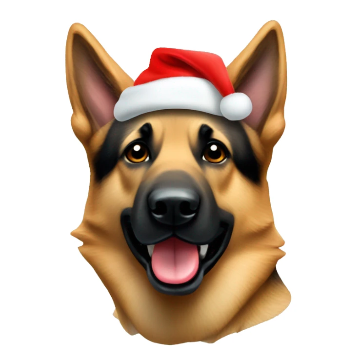 German shepherd Santa hat sticker