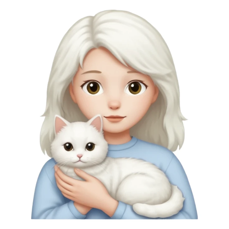 person with cat  sticker