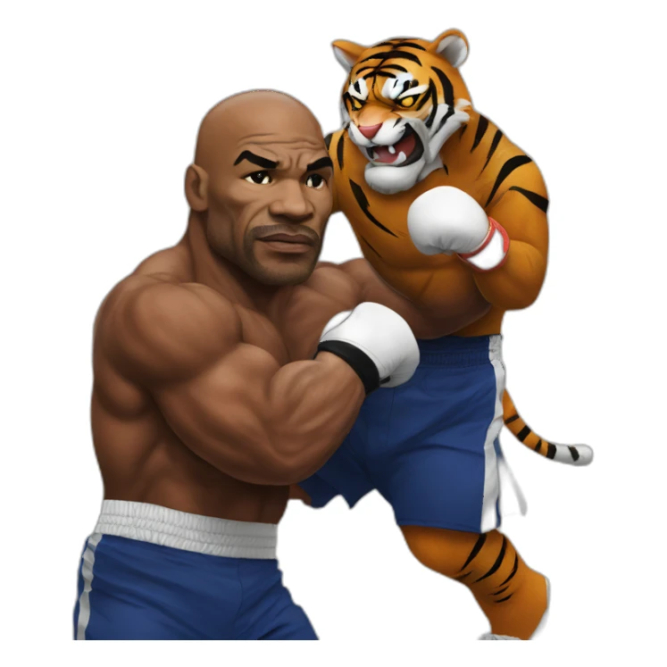 Tiger fight with mike tyson sticker