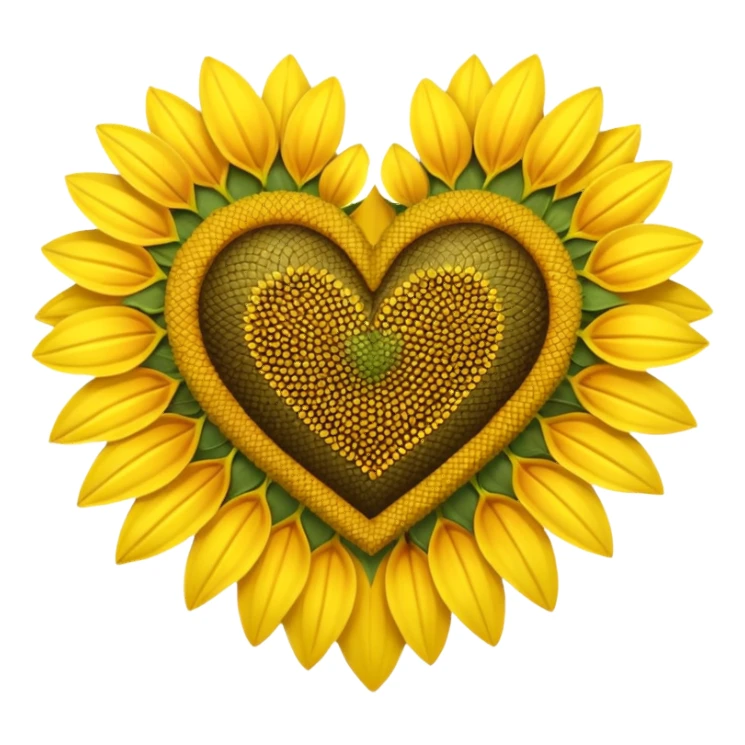 Sun flower heart sticker