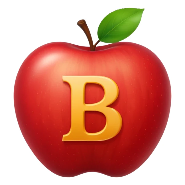 O like apple emmpty inside letter B sticker